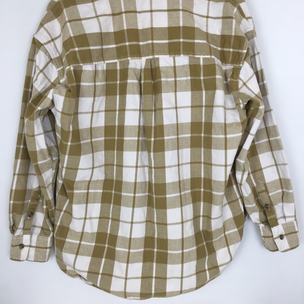 Universal Thread Olive Green Plaid Oversized Flannel Button Down Shirt Size M - Picture 8 of 11